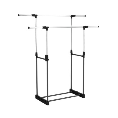 Burro Perchero Doble con Zapatero Hebdo Plateado/Negro 172x41x157cm Thinia Home Percheros 1