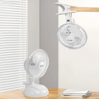 Ventilador de Mesa con Clip 8" 20cm 15W 3 Velocidades Clamp Blanco Raydan Home Ventiladores de Sobremesa 3