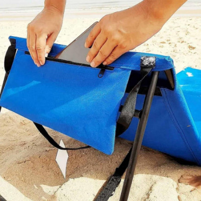 Esterilla Plegable de Playa Acolchada con Respaldo 149.5x50.5x42cm Thinia Home Esterillas de Playa 3