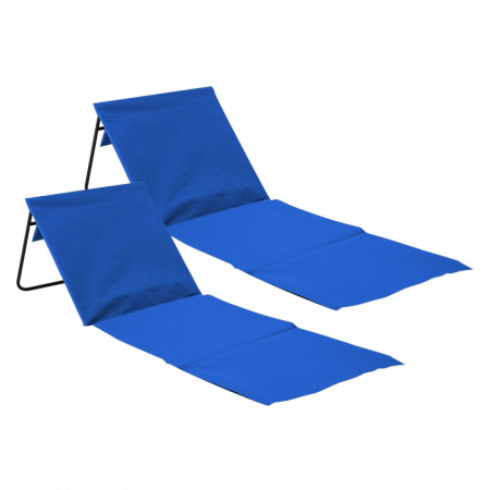 Pack 2 Esterillas Plegables de Playa Acolchadas con Respaldo 149.5x50.5x42cm Thinia Home