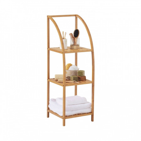 Canoply 3 Tiersed Bamboo Arched Shelf 110.5x37x35cm 7house