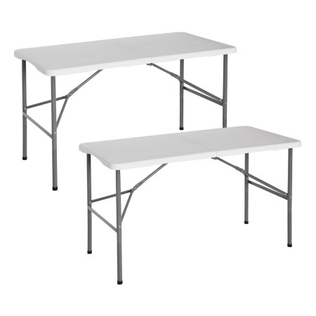 Pack 2 Mesas Plegables para Camping Blanco 122x74cm Thinia Home Mesas de Jardín 1