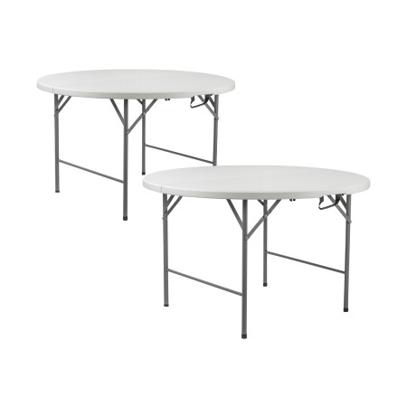 Pack 2 Mesas Plegables Redondas para Catering Efecto Granito 120x74cm Thinia Home Mesas de Jardín 1