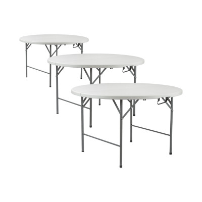 Pack 3 Mesas Plegables Redondas para Catering Efecto Granito 120x74cm Thinia Home Mesas de Jardín 1