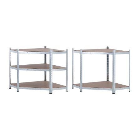 Estantería Esquinera Modular Metálica con 5 Baldas 875kg Plateado 80x40x180cm 7house Estanterías 3