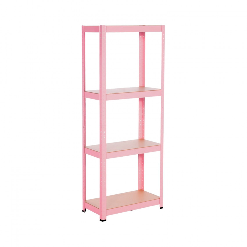 Estantería Modular Metálica con 4 Baldas 240kg Rosa 60x30x148cm 7house Estanterías 1