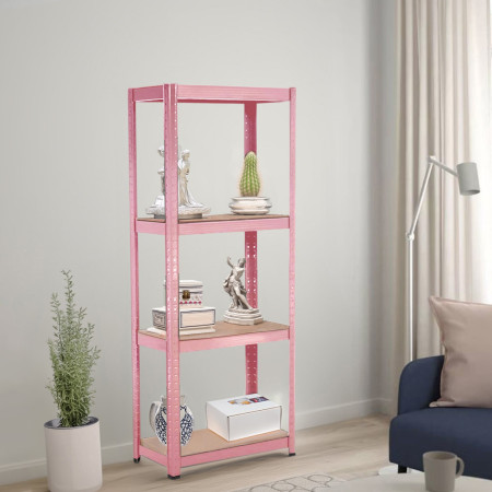 Estantería Modular Metálica con 4 Baldas 240kg Rosa 60x30x148cm 7house Estanterías 5