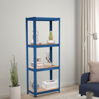Estantería Modular Metálica con 4 Baldas 240kg Azul 60x30x148cm 7house Estanterías 5