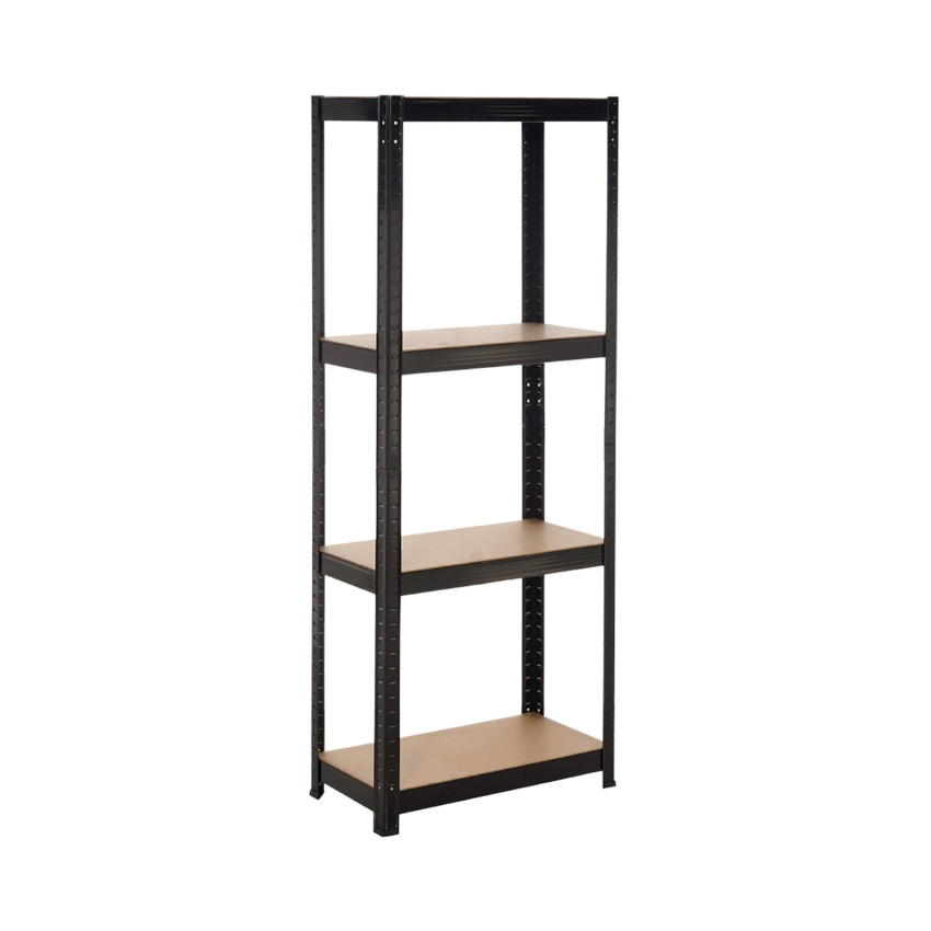 Modulares Metallregal mit 4 Einlegeböden, 240 kg, schwarz, 60 x 30 x 148 cm 7house