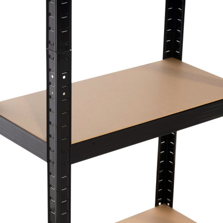 Scaffale modulare in metallo con 4 ripiani, portata 240 kg, nero, 60x30x148 cm 7house