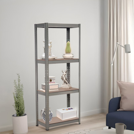 Estante modular metálica com 4 prateleiras, 240 kg, cinzenta, 60 x 30 x 148 cm 7house