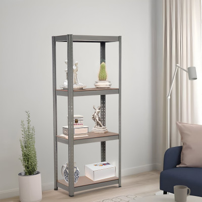 Estantería Modular Metálica con 4 Baldas 240kg Gris 60x30x148cm 7house Estanterías 5