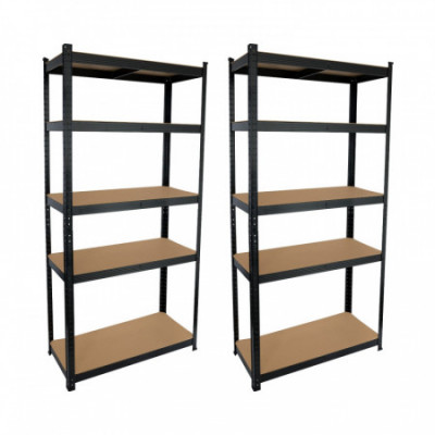 Pack 2 Estanterías Modulares Metálicas con 5 Baldas 875kg 90x40x180cm O91 Estanterías 8