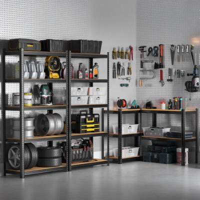 Pack 2 Estanterías Modulares Metálicas con 5 Baldas 875kg 90x40x180cm O91 Estanterías 14
