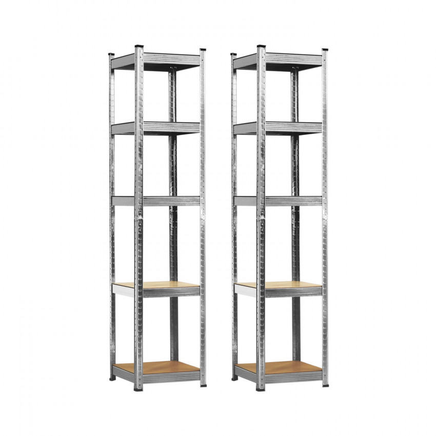 Pack 2 Estanterías Modulares con 5 Baldas Ajustables 180x40x40cm 175Kg 7house Estanterías 1 Pack 2 Estanterías Modulares con 5 Baldas Ajustables 180x40x40cm 175Kg 7house Estanterías 1