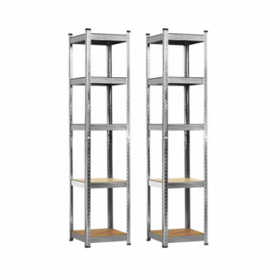Pack 2 Estanterías Modulares con 5 Baldas Ajustables 180x40x40cm 175Kg 7house Estanterías 1
