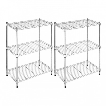 Pack 2 Estanterías Metálicas con 3 Baldas Ajustables 76.2x58.9x34cm 240Kg 7house Estanterías 1 Pack 2 Estanterías Metálicas con 3 Baldas Ajustables 76.2x58.9x34cm 240Kg 7house Estanterías 1