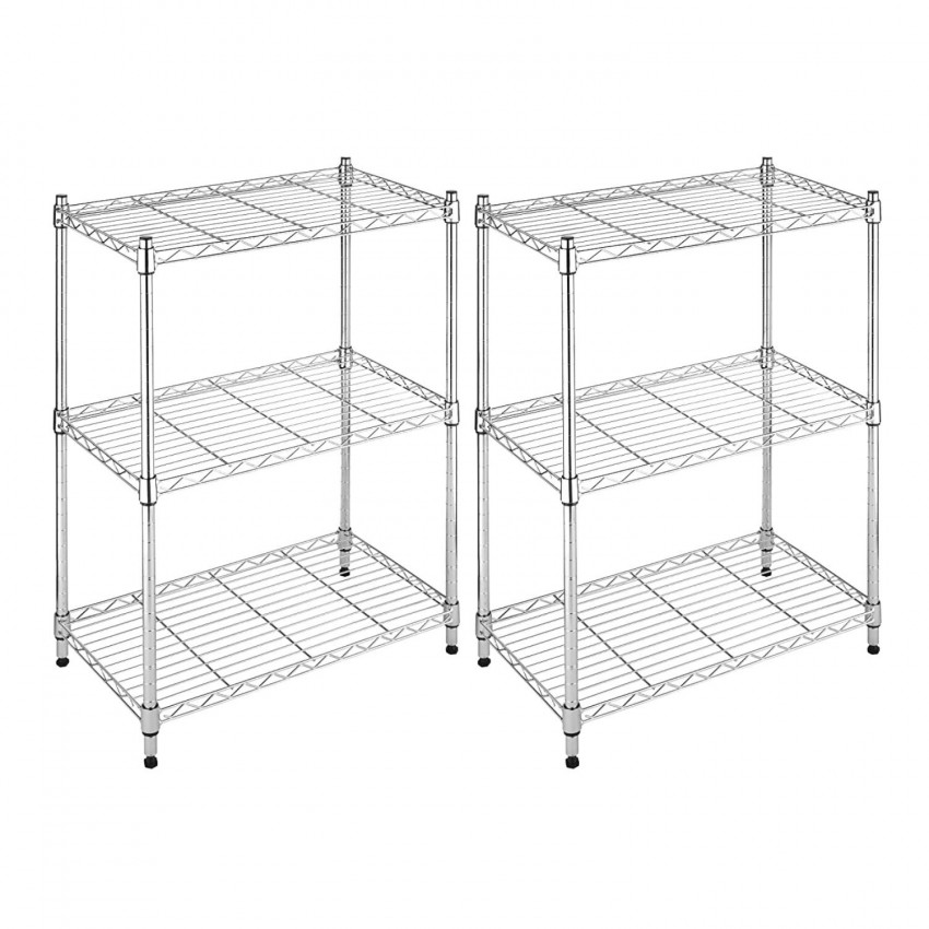 Pack 2 Estanterías Metálicas con 3 Baldas Ajustables 76.2x58.9x34cm 240Kg 7house Estanterías 1 Pack 2 Estanterías Metálicas con 3 Baldas Ajustables 76.2x58.9x34cm 240Kg 7house Estanterías 1