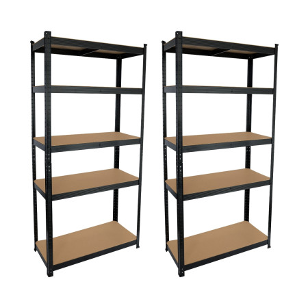 Set di 2 scaffali modulari in metallo con 5 ripiani, portata 875 kg, dimensioni 90 x 40 x 180 cm Thinia Home