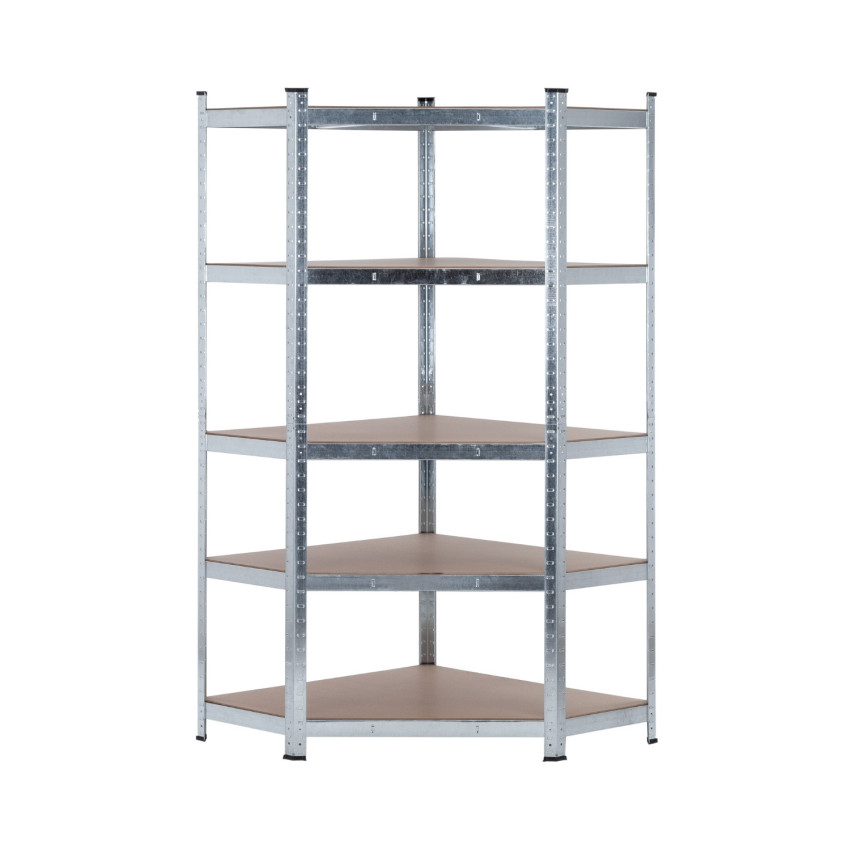 Modulares Eckregal aus Metall mit 5 Einlegeböden, 875 kg Tragkraft, 80 x 40 x 180 cm Thinia Home