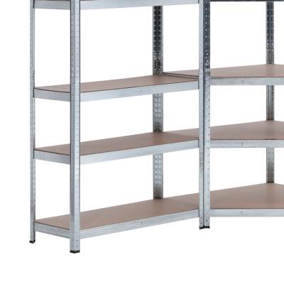 Set aus 2 modularen Regalen und 1 Eckregal mit 5 Fachböden, 2.625 kg, 136 × 40 × 180 cm Thinia Home