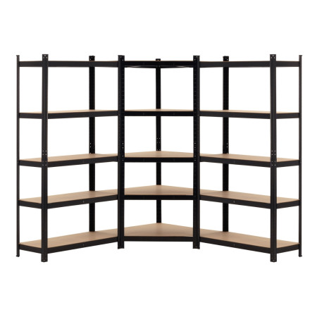 Pack 2 Estanterías Modulares y 1 Esquinera con 5 baldas 2625kg 136x40x180cm Thinia Home Estanterías 1