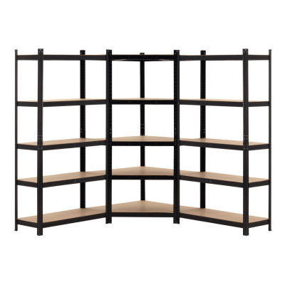 Pack 2 Estanterías Modulares y 1 Esquinera con 5 baldas 2625kg 136x40x180cm Thinia Home Estanterías 8