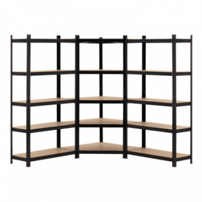 Pack 2 Estanterías Modulares y 1 Esquinera con 5 baldas 2625kg 136x40x180cm Thinia Home Estanterías 8