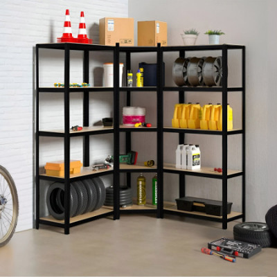 Pack 2 Estanterías Modulares y 1 Esquinera con 5 baldas 2625kg 136x40x180cm Thinia Home Estanterías 14