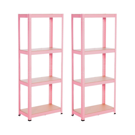 Lot de 2 rayonnages modulaires en métal avec 4 tablettes, capacité de charge de 240 kg, dimensions : 60 x 30 x 148 cm Thinia Hom
