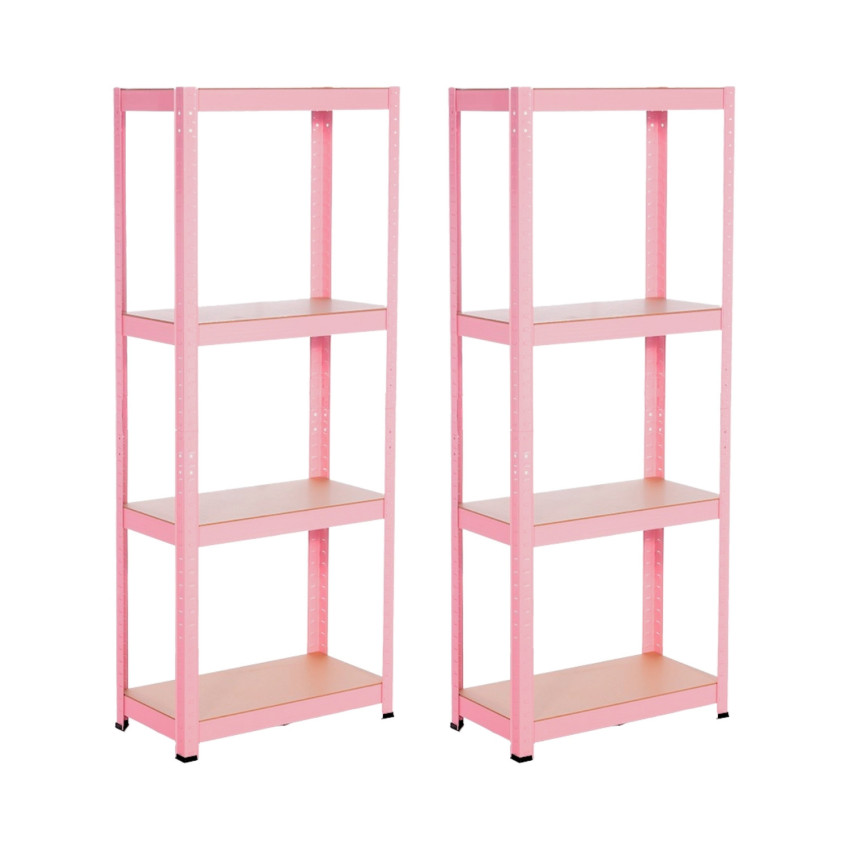 Pack 2 Estanterías Modulares Metálicas con 4 Baldas 240kg 60x30x148cm Thinia Home Estanterías 1