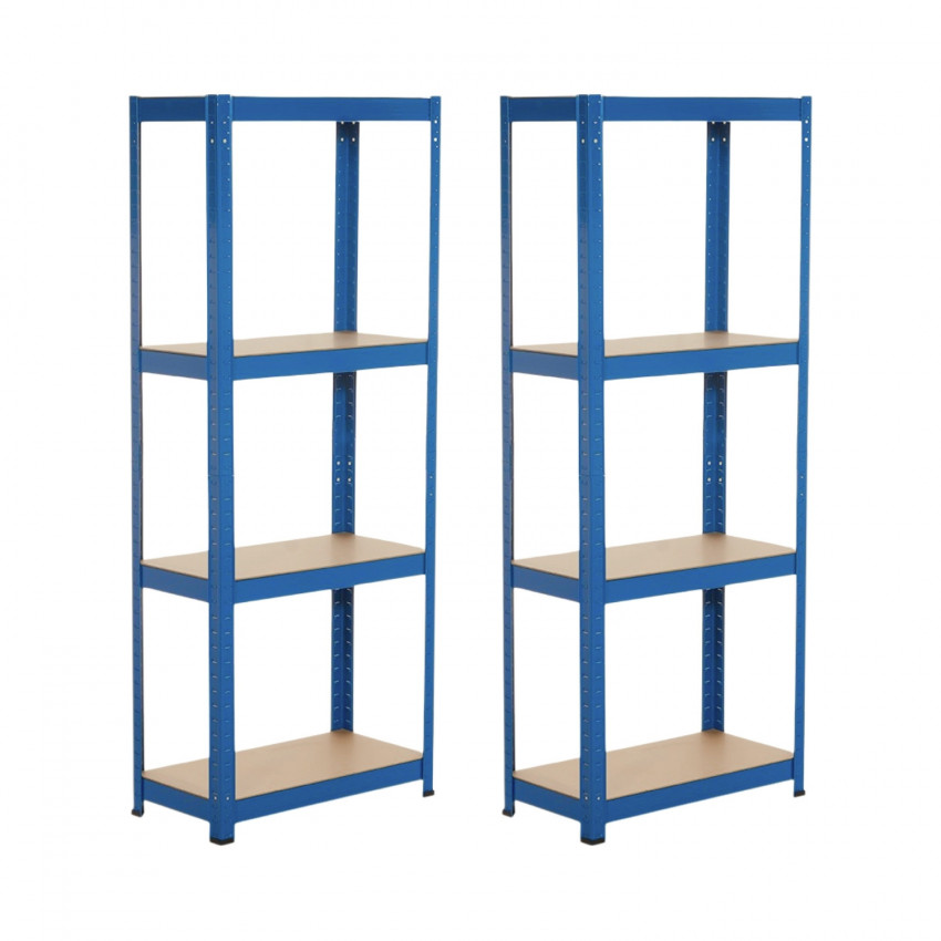 Pack 2 Estanterías Modulares Metálicas con 4 Baldas 240kg 60x30x148cm O91 Estanterías 11 Pack 2 Estanterías Modulares Metálicas con 4 Baldas 240kg 60x30x148cm O91 Estanterías 11