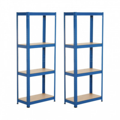 Pack 2 Estanterías Modulares Metálicas con 4 Baldas 240kg 60x30x148cm O91 Estanterías 11