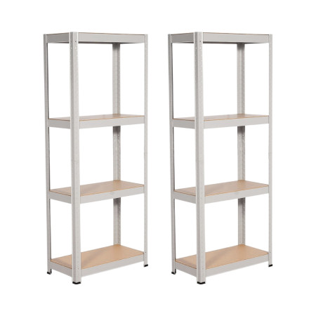 Pack 2 Estanterías Modulares Metálicas con 4 Baldas 240kg 60x30x148cm Thinia Home Estanterías 1