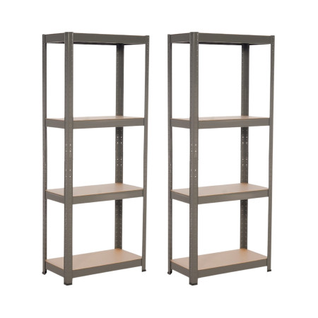 Lot de 2 rayonnages modulaires en métal avec 4 tablettes, capacité de charge de 240 kg, dimensions : 60 x 30 x 148 cm Thinia Hom