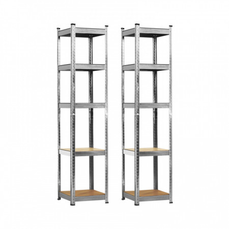 Pack 2 Estantes modulares com 5 prateleiras reguláveis 180x40x40cm 175Kg Thinia Home