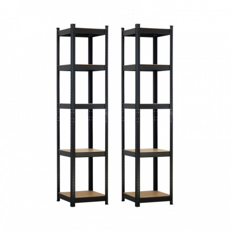 Pack 2 Estantes modulares com 5 prateleiras reguláveis 180x40x40cm 175Kg Thinia Home