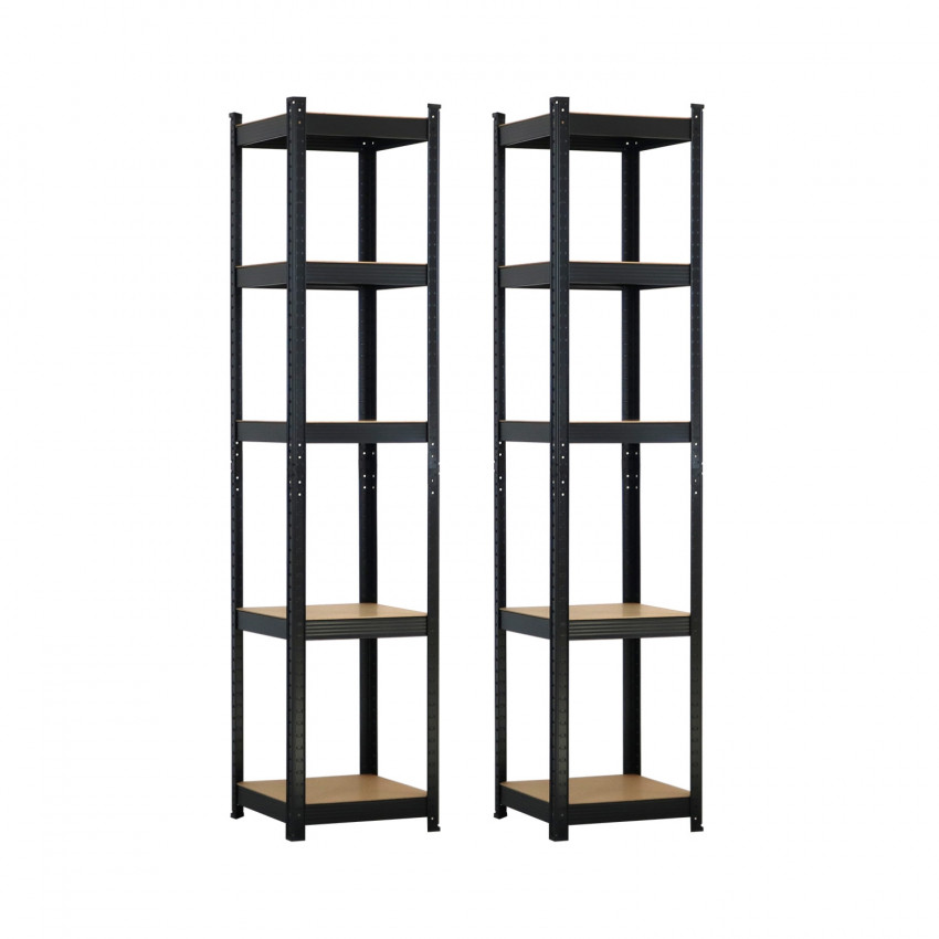 Pack 2 Estanterías Modulares con 5 Baldas Ajustables 180x40x40cm 175Kg Thinia Home Estanterías 8 Pack 2 Estanterías Modulares con 5 Baldas Ajustables 180x40x40cm 175Kg Thinia Home Estanterías 8