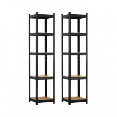 Pack 2 Estanterías Modulares con 5 Baldas Ajustables 180x40x40cm 175Kg Thinia Home Estanterías 8