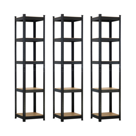 Set di 3 scaffali modulari con 5 ripiani regolabili, 180 x 40 x 40 cm, 175 kg Thinia Home