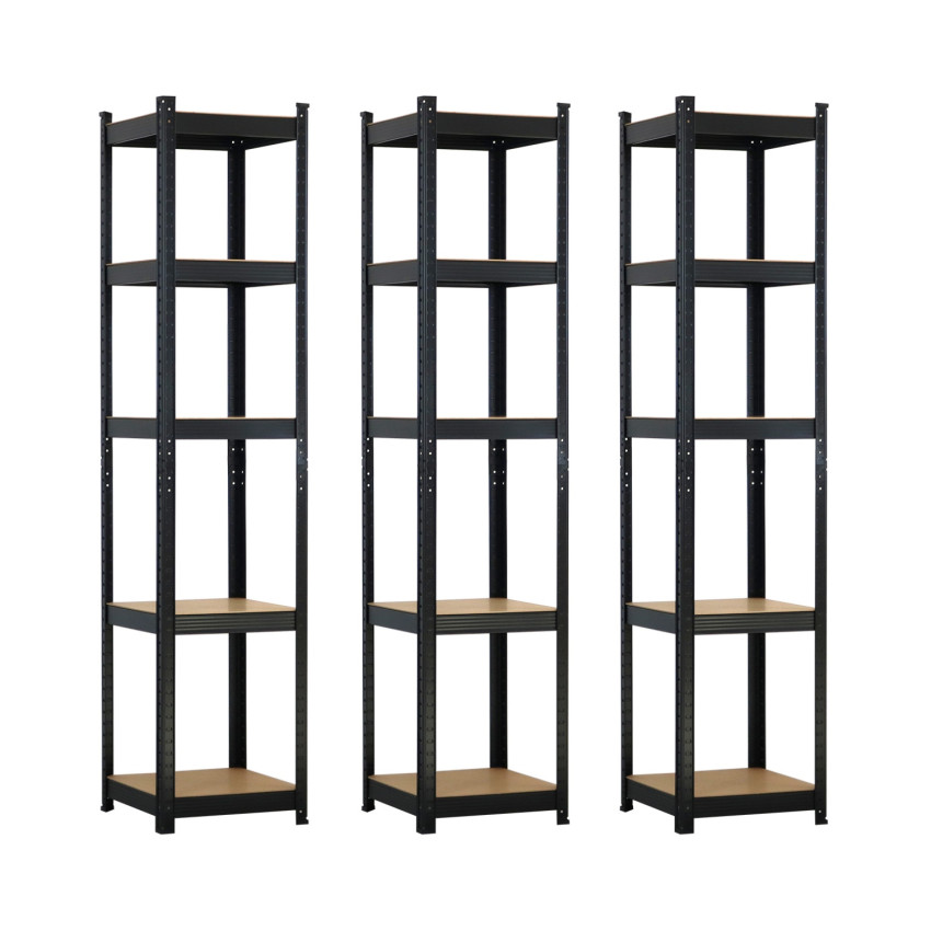 Conjunto de 3 estantes modulares com 5 prateleiras ajustáveis, 180 x 40 x 40 cm, 175 kg Thinia Home