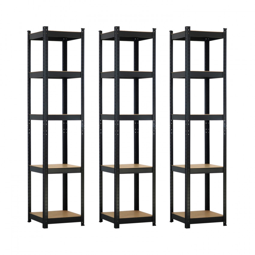 Pack 3 Estanterías Modulares con 5 Baldas Ajustables 180x40x40cm 175Kg Thinia Home Estanterías 8 Pack 3 Estanterías Modulares con 5 Baldas Ajustables 180x40x40cm 175Kg Thinia Home Estanterías 8