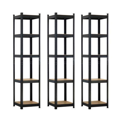 Conjunto de 3 estantes modulares com 5 prateleiras ajustáveis, 180 x 40 x 40 cm, 175 kg Thinia Home