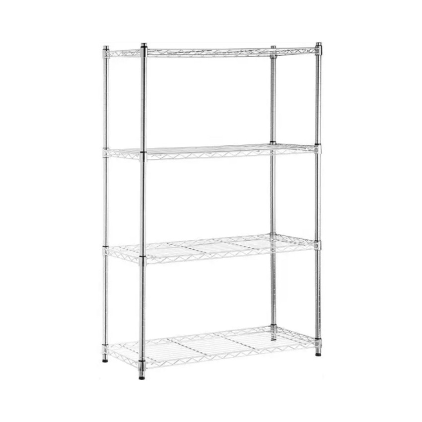 Stangenregal mit 4 Ebenen, 100 kg Tragkraft, 90 x 35 x 137 cm Thinia Home