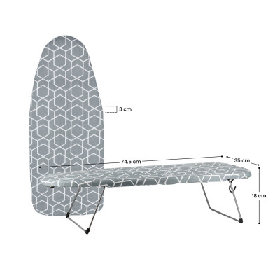 Asse da stiro da tavolo Flip, grigio, 74 x 30 cm 7house