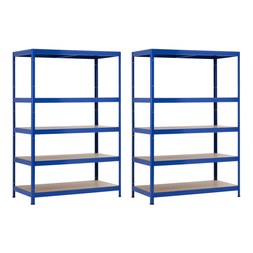 Set di 2 scaffali modulari in metallo con 5 ripiani, portata 1250 kg, dimensioni 120x60x180 cm Thinia Home