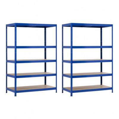 Pack 2 Estanterías Modulares Metálicas con 5 Baldas 1250kg 120x60x180cm Thinia Home Estanterías 8