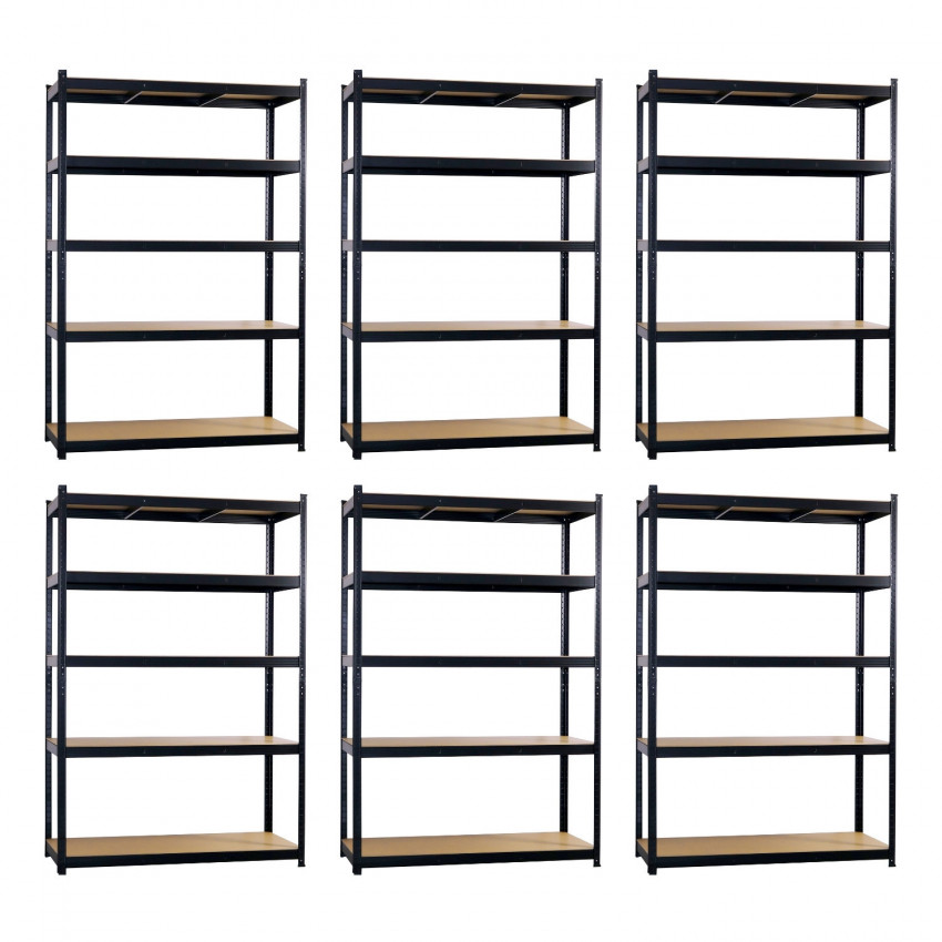 Pack 6 Estanterías Modulares Metálicas con 5 Baldas 1250kg 120x60x180cm Thinia Home Estanterías 8 Pack 6 Estanterías Modulares Metálicas con 5 Baldas 1250kg 120x60x180cm Thinia Home Estanterías 8