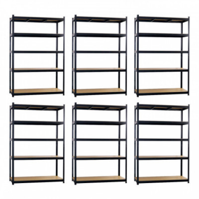 Pack 6 Estanterías Modulares Metálicas con 5 Baldas 1250kg 120x60x180cm Thinia Home Estanterías 8