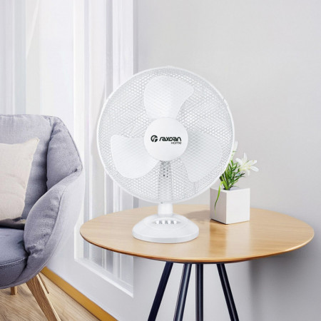 Ventilador de Mesa 12" 30cm 26W 3 Velocidades Up Comfort Blanco Raydan Home Ventiladores de Sobremesa 7